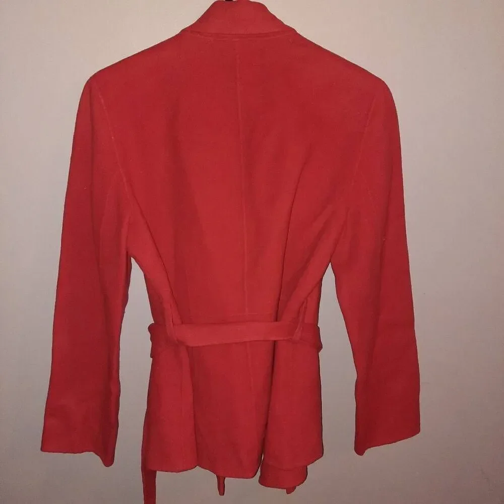 Womens Red Wool Pea Coat Size Medium